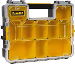 DeWALT - 10 Compartment Tool Organizer - 14" Wide x 4-1/2" Deep x 4-1/2" High, Plastic, Yellow - Industrial Tool & Supply
