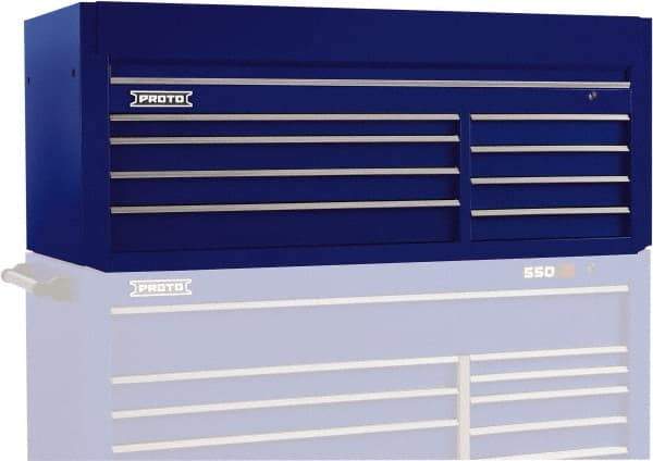 Proto - 8 Drawer Top Tool Chest - 66" Wide x 27" Deep x 27" High, Steel, Blue - Industrial Tool & Supply