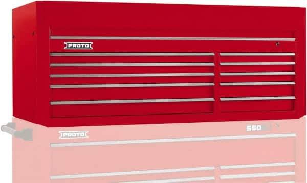 Proto - 10 Drawer Top Tool Chest - 66" Wide x 27" Deep x 27" High, Steel, Red - Industrial Tool & Supply