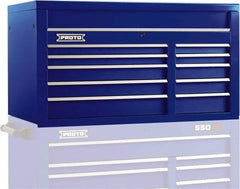 Proto - 10 Drawer Top Tool Chest - 50" Wide x 25-1/4" Deep x 27" High, Steel, Blue - Industrial Tool & Supply