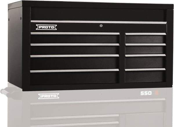 Proto - 8 Drawer Top Tool Chest - 50" Wide x 25-1/4" Deep x 27" High, Steel, Black - Industrial Tool & Supply