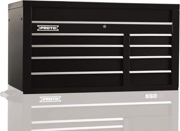 Proto - 8 Drawer Top Tool Chest - 50" Wide x 25-1/4" Deep x 27" High, Steel, Black - Industrial Tool & Supply