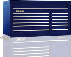 Proto - 12 Drawer Top Tool Chest - 50" Wide x 25-1/4" Deep x 27" High, Steel, Blue - Industrial Tool & Supply