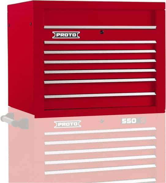 Proto - 6 Drawer Top Tool Chest - 34" Wide x 25-1/4" Deep x 27" High, Steel, Red - Industrial Tool & Supply