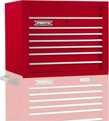 Proto - 6 Drawer Top Tool Chest - 34" Wide x 25-1/4" Deep x 27" High, Steel, Red - Industrial Tool & Supply