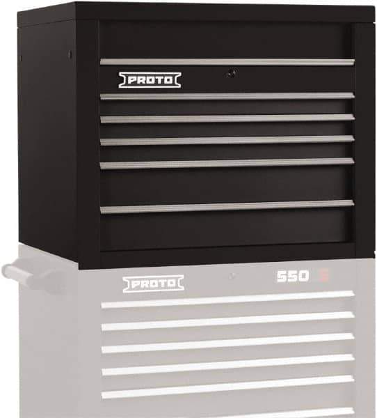 Proto - 5 Drawer Top Tool Chest - 34" Wide x 25-1/4" Deep x 27" High, Steel, Black - Industrial Tool & Supply