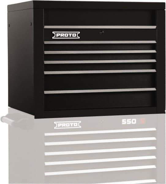 Proto - 5 Drawer Top Tool Chest - 34" Wide x 25-1/4" Deep x 27" High, Steel, Black - Industrial Tool & Supply