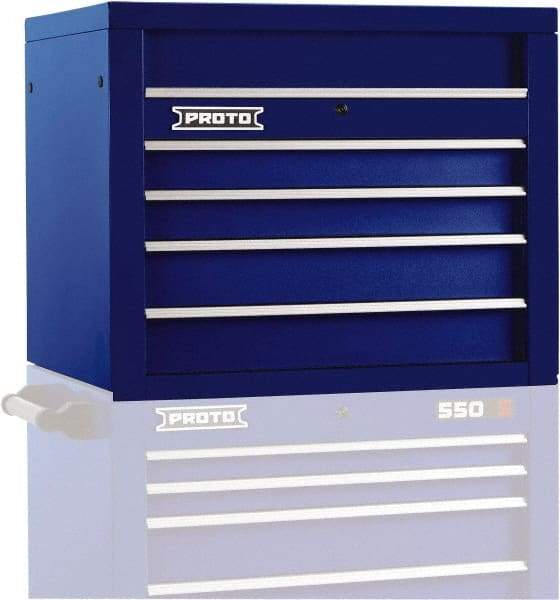 Proto - 4 Drawer Top Tool Chest - 34" Wide x 25-1/4" Deep x 27" High, Steel, Blue - Industrial Tool & Supply