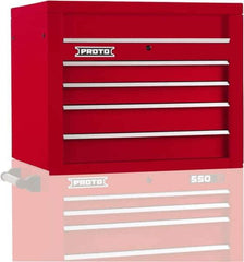 Proto - 4 Drawer Top Tool Chest - 34" Wide x 25-1/4" Deep x 27" High, Steel, Red - Industrial Tool & Supply