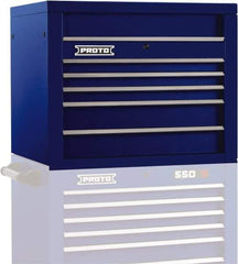 Proto - 5 Drawer Top Tool Chest - 34" Wide x 25-1/4" Deep x 27" High, Steel, Blue - Industrial Tool & Supply