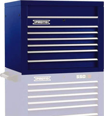 Proto - 6 Drawer Top Tool Chest - 34" Wide x 25-1/4" Deep x 27" High, Steel, Blue - Industrial Tool & Supply
