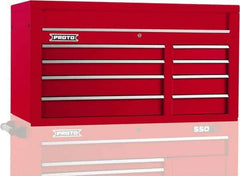 Proto - 8 Drawer Top Tool Chest - 50" Wide x 25-1/4" Deep x 27" High, Steel, Red - Industrial Tool & Supply