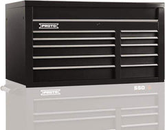 Proto - 10 Drawer Top Tool Chest - 50" Wide x 25-1/4" Deep x 27" High, Steel, Black - Industrial Tool & Supply