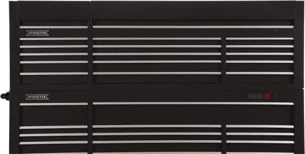 Proto - 15 Drawer Top Tool Chest - 88-1/4" Wide x 27" Deep x 27-1/4" High, Steel, Black - Industrial Tool & Supply