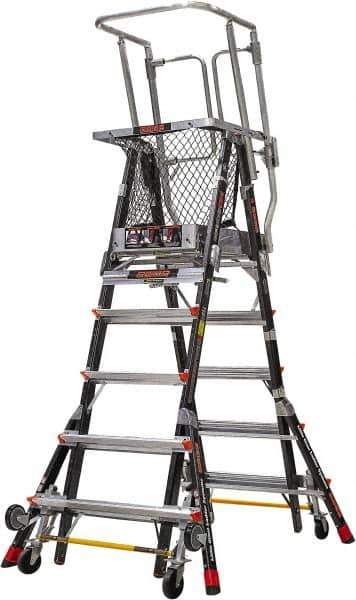 Little Giant Ladder - 4 Steps, 7' 9"' High, Type IAA Rating, Fiberglass Step Ladder - 375 Lb Load Capacity, 114" Base Width - Industrial Tool & Supply