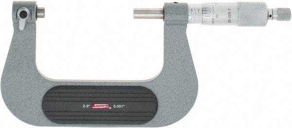 SPI - 2 to 3" Range, Mechanical Screw Thread Micrometer - Ratchet Stop Thimble, 0.001" Graduation, +/-0.0002" Accuracy - Industrial Tool & Supply