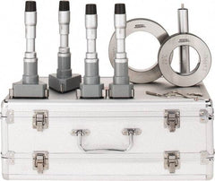 SPI - 4 Piece, 2 to 4", Chrome Plated Coated, Mechanical Inside Micrometer Set - 0.0002" Graduation, 6" Extension Rod Length, (2) Setting Rings Included - Industrial Tool & Supply
