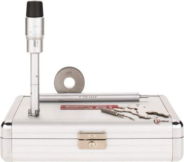 SPI - 0.5 to 0.65", 3.15" Gage Depth, Mechanical Inside Hole Micrometer - 0.0002" Graduation, 0.00016" Accuracy, Ratchet Stop Thimble - Industrial Tool & Supply