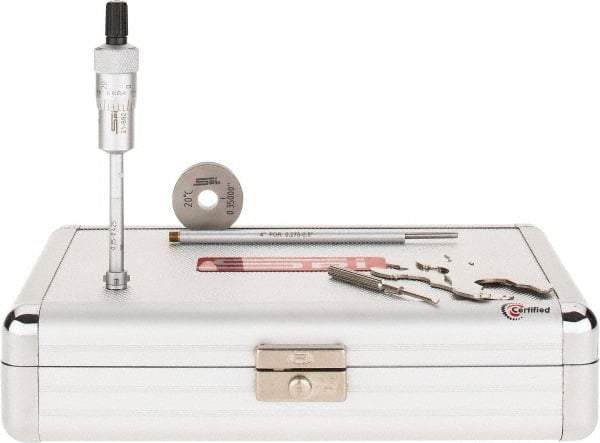 SPI - 0.35 to 0.425", 2.11" Gage Depth, Mechanical Inside Hole Micrometer - 0.0001" Graduation, 0.00016" Accuracy, Ratchet Stop Thimble - Industrial Tool & Supply