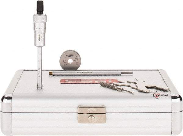 SPI - 0.275 to 0.35", 2.11" Gage Depth, Mechanical Inside Hole Micrometer - 0.0001" Graduation, 0.00016" Accuracy, Ratchet Stop Thimble - Industrial Tool & Supply
