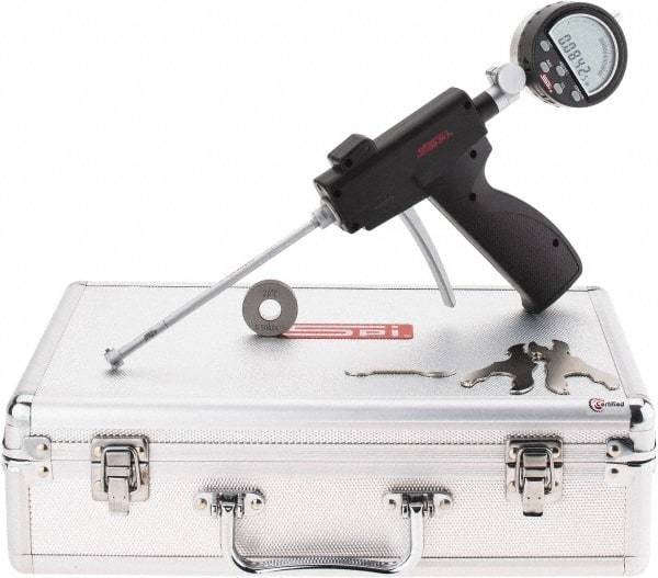 SPI - 0.425 to 1/2", 2" Deep, Pistol Grip Electronic Bore Gage - Up to 0.00016" Accuracy, 0.0001" Resolution, Includes Indicator - Industrial Tool & Supply