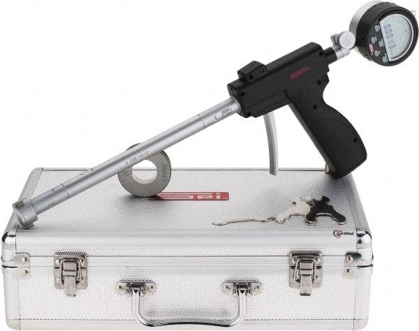 SPI - 1 to 1.2", 3.64" Deep, Pistol Grip Electronic Bore Gage - Up to 0.00016" Accuracy, 0.0001" Resolution, Includes Indicator - Industrial Tool & Supply