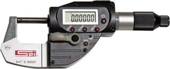SPI - 0 to 1" Range, 0.00005" Resolution, IP65 Electronic Outside Micrometer - 0.00015" Accuracy, CR2032 Battery - Industrial Tool & Supply
