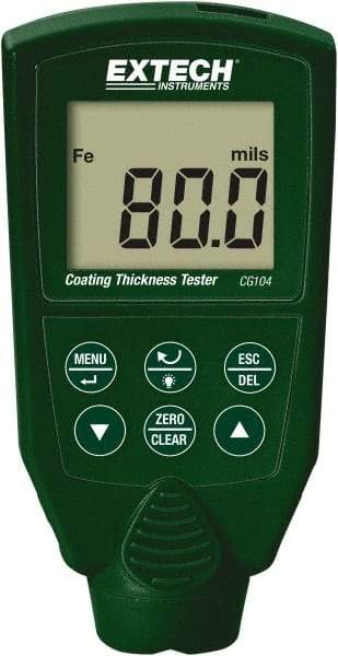 Extech - 0 to 80 mil LCD Coating Thickness Gage - For Use with Ferrous/Nonferrous Coatings - Industrial Tool & Supply