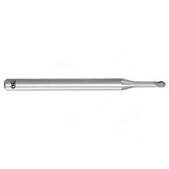 1.6mm Dia. - 45mm OAL - Solid Carbide - Ball End HP End Mill-2 FL - Industrial Tool & Supply