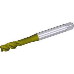 Kennametal - M33x3.50 Metric 4 Flute Bottoming Spiral Flute Tap - Cobalt, TiN Finish, 180mm OAL, Right Hand Flute, Right Hand Thread, H6 - Industrial Tool & Supply
