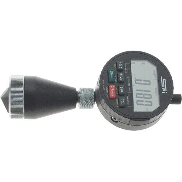 SPI - 0 to 1", 90 to 127° Included Angle, Digital Chamfer Gage - Hardened Tool Steel (Plunger), 3 Blade Plunger, 0.0002" Accuracy, 0.0001" Graduation - Industrial Tool & Supply