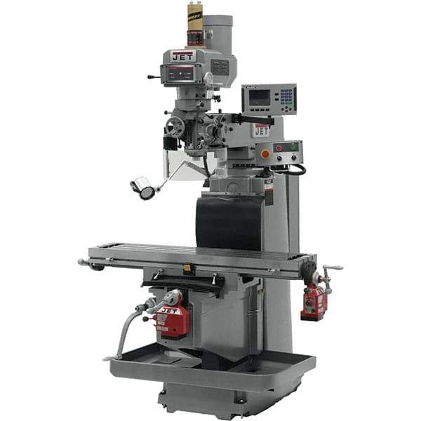 Jet - 54" Table Width x 12" Table Length, Electronic Variable Speed Control, 3 Phase Knee Milling Machine - R8 Spindle Taper, 5 hp - Industrial Tool & Supply