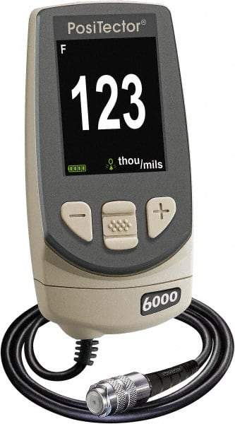 Made in USA - 0 to 250 mil Color LCD Coating Thickness Gage - For Use with PosTector 200, 6000, DPM, SPG & UTG Probes - Industrial Tool & Supply