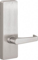 Stanley - 10" OAL Reversible Unrated Flatbar - 32 to 36" Door Width, Satin Stainless Steel Finish, Grade 1, 2100 Series - Industrial Tool & Supply