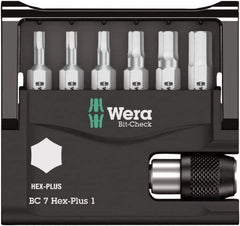 Wera - 1/4" Drive, Hex Metric Screwdriver Bit - 1" OAL - Industrial Tool & Supply
