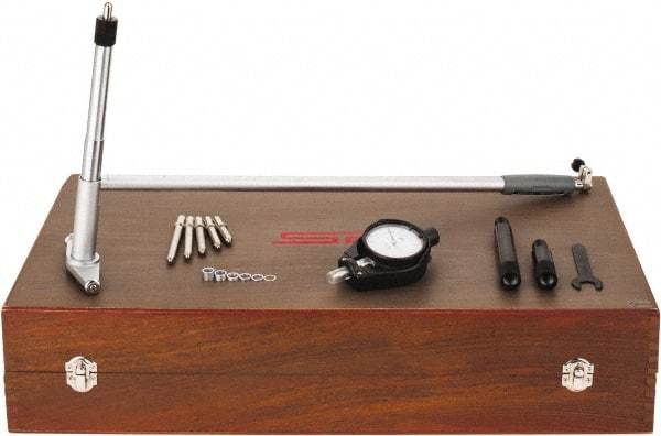 SPI - 6 Anvil, 10 to 16" Dial Bore Gage - 0.0001" Graduation, 16" Gage Depth, Accurate to 0.0003", Carbide Ball - Industrial Tool & Supply