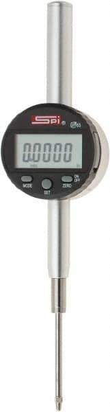 SPI - 0 to 2" Range, 0.00005" Graduation, Electronic Drop Indicator - Flat & Lug Back, Accurate to 0.0012", Inch & Metric System, Digital Display - Industrial Tool & Supply