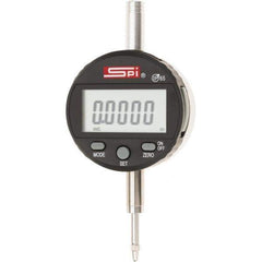 SPI - 0 to 1/2" Range, 0.0005" Graduation, Electronic Drop Indicator - Flat & Lug Back, Accurate to 0.0008", Inch & Metric System, Digital Display - Industrial Tool & Supply
