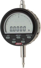 SPI - 0 to 1/4" Range, 0.0001" Graduation, Electronic Drop Indicator - Flat & Lug Back, Accurate to 0.0003", Inch & Metric System, Digital Display - Industrial Tool & Supply