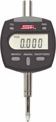 SPI - 0 to 2" Range, 0.00005" Graduation, Electronic Drop Indicator - Flat & Lug Back, Accurate to 0.00025", Inch & Metric System, Digital Display - Industrial Tool & Supply