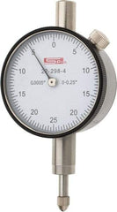 SPI - 1/4" Range, 0-25-0 Dial Reading, 0.0005" Graduation Dial Drop Indicator - 1.61" Dial, 0.05" Range per Revolution, 0.0005" Accuracy, Includes NIST Traceability Certification - Industrial Tool & Supply