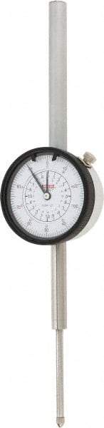 SPI - 2" Range, 0-100 Dial Reading, 0.001" Graduation Dial Drop Indicator - 2.2" Dial, 0.1" Range per Revolution, 0.004" Accuracy, Revolution Counter, Includes NIST Traceability Certification - Industrial Tool & Supply