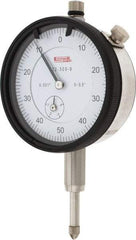 SPI - 1/2" Range, 0-50-0 Dial Reading, 0.001" Graduation Dial Drop Indicator - 2.2" Dial, 0.1" Range per Revolution, 0.002" Accuracy, Revolution Counter, Includes NIST Traceability Certification - Industrial Tool & Supply