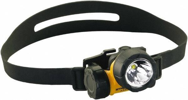 Streamlight - White LED Bulb, 90 Lumens, Hands-free Flashlight - Yellow Plastic Body, 3 AAA Alkaline Batteries Included - Industrial Tool & Supply