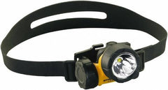 Streamlight - White LED Bulb, 90 Lumens, Hands-free Flashlight - Yellow Plastic Body, 3 AAA Alkaline Batteries Included - Industrial Tool & Supply