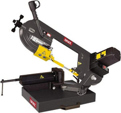 Dake - 8 x 5" Max Capacity, Manual Geared Head Horizontal Bandsaw - 262 & 196 SFPM Blade Speed, 110 Volts, 45°, 2 hp, 1 Phase - Industrial Tool & Supply