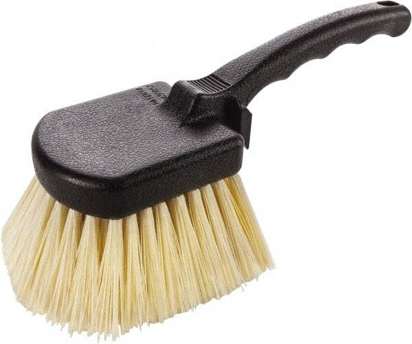 Harper Brush - 2-1/4" Bristle Length, Polypropylene Utility Scrub Brush - 3-1/2" x 3-1/2" Long x 3" Wide Head, 10" OAL, Easy Grip Handle, Black, Polypropylene Block - Industrial Tool & Supply