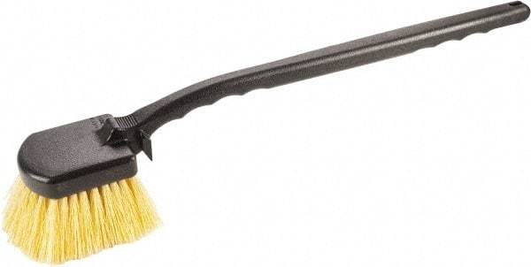 Harper Brush - 2-1/4" Bristle Length, Polypropylene Utility Scrub Brush - 3-1/2" x 3-1/2" Long x 3" Wide Head, 20" OAL, Easy Grip Handle, Black, Polypropylene Block - Industrial Tool & Supply
