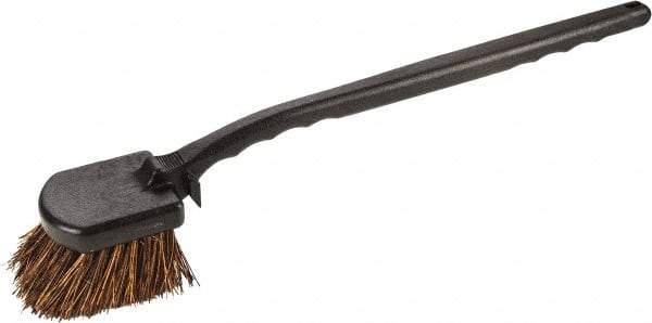 Harper Brush - 2-1/4" Bristle Length, Palmyra Utility Scrub Brush - 3-1/2" x 3-1/2" Long x 3" Wide Head, 20" OAL, Easy Grip Handle, Black, Polypropylene Block - Industrial Tool & Supply