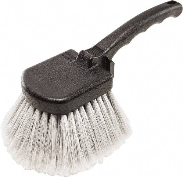 Harper Brush - 2-1/4" Bristle Length, Flagged Plastic Utility Scrub Brush - 3-1/2" x 3-1/2" Long x 3" Wide Head, 10" OAL, Easy Grip Handle, Black, Polypropylene Block, Flagged - Industrial Tool & Supply